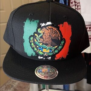 Mitchell & Ness Black and Red MEXICO Snapback